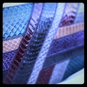 Vintage Palizzio snakeskin clutch/removable strap